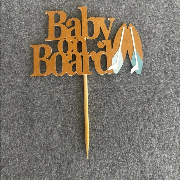 Baby Shower Decor “Baby on Board” includes 2 Banners & a Cake Topper - Picture 10 of 14